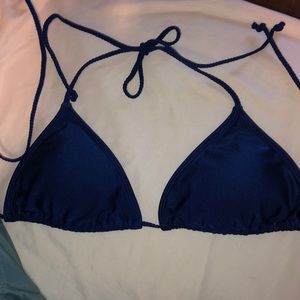 Blue triangle aerie bikini top